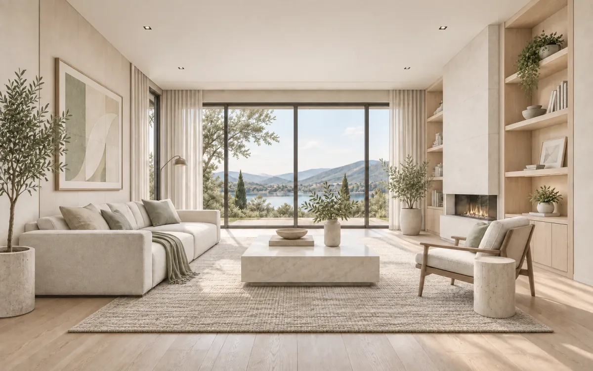 Revised AI-created interior concept after focused project feedback